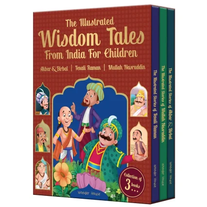 The Illustrated Wisdom Tales from India for Children (Boxed set of 3 Books)-Tenali Rama |Akbar and B