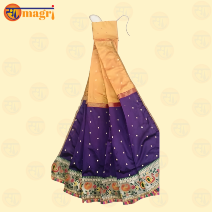 Gudhi  with Sugar Mala Yellow Purple